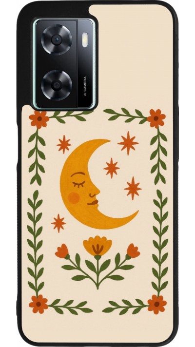 Coque OPPO A57 5G - Silicone rigide noir Half moon stamp 2026