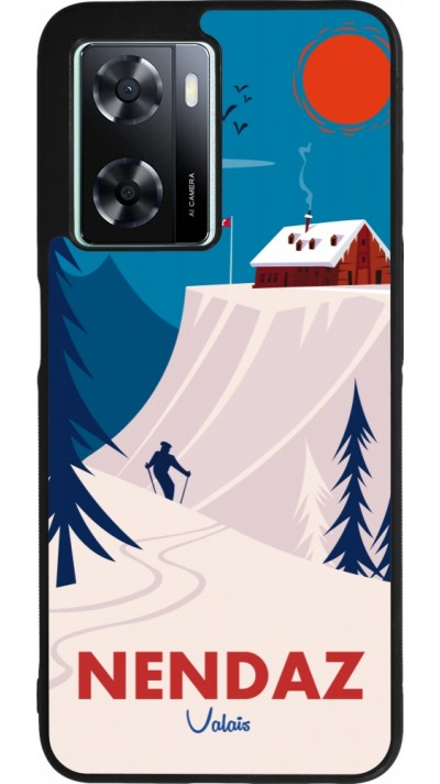 OPPO A57 5G Case Hülle - Silikon schwarz Nendaz Cabane Ski