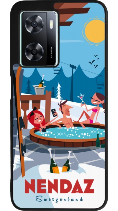 OPPO A57 5G Case Hülle - Silikon schwarz Nendaz Mountain Jacuzzi