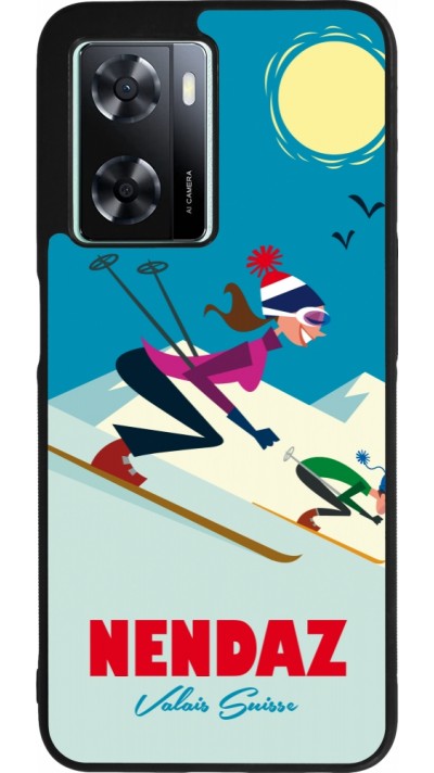 OPPO A57 5G Case Hülle - Silikon schwarz Nendaz Ski Downhill