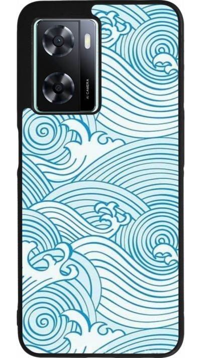 OPPO A57 5G Case Hülle - Silikon schwarz Ocean Waves