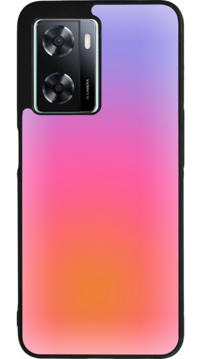 OPPO A57 5G Case Hülle - Silikon schwarz Orange Pink Blue Gradient