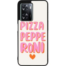 OPPO A57 5G Case Hülle - Silikon schwarz Pizza pepperoni 2026