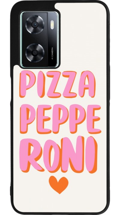 OPPO A57 5G Case Hülle - Silikon schwarz Pizza pepperoni 2026