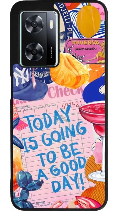 OPPO A57 5G Case Hülle - Silikon schwarz Preppy Today is Going to be a good day