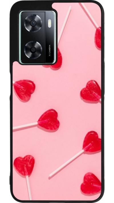 OPPO A57 5G Case Hülle - Silikon schwarz Saint Valentines Day 26 Lollipop
