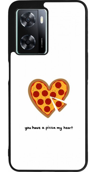 OPPO A57 5G Case Hülle - Silikon schwarz Saint Valentines Day 26 You have my pizza heart