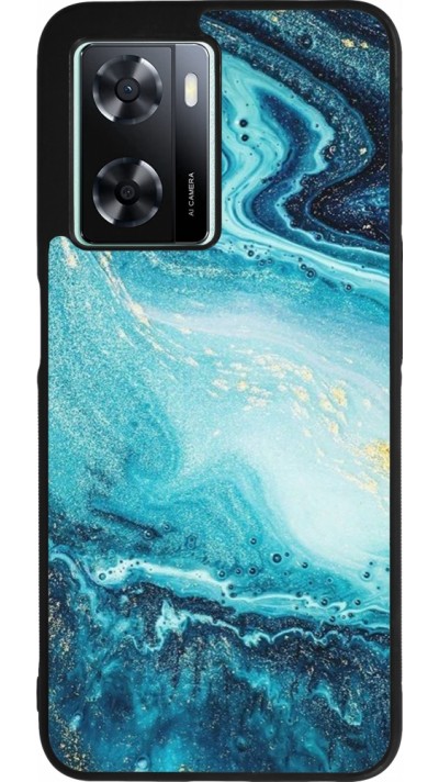 OPPO A57 5G Case Hülle - Silikon schwarz Sea Foam Blue