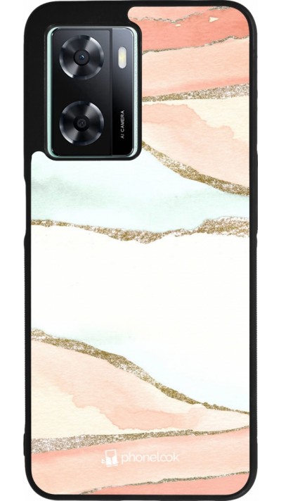OPPO A57 5G Case Hülle - Silikon schwarz Shimmering Orange