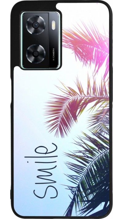 OPPO A57 5G Case Hülle - Silikon schwarz Smile 05