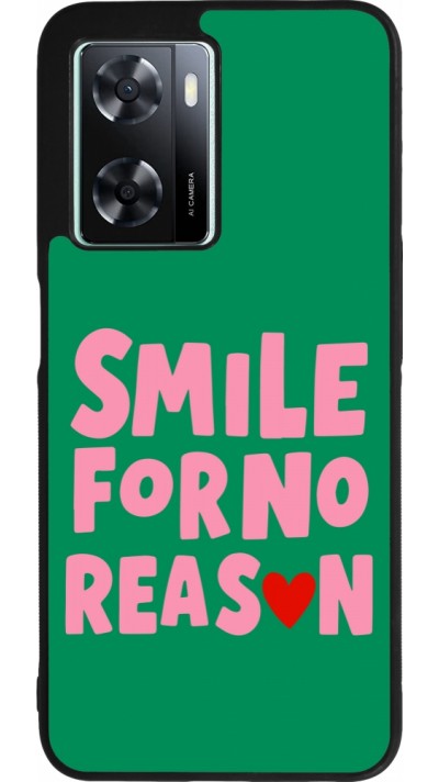 OPPO A57 5G Case Hülle - Silikon schwarz Smile for no reason 2026