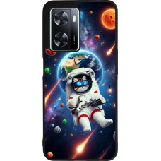 Coque OPPO A57 5G - Silicone rigide noir VR SpaceCat Odyssey