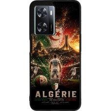Coque OPPO A57 5G - Silicone rigide noir Football Algérie splash 2026