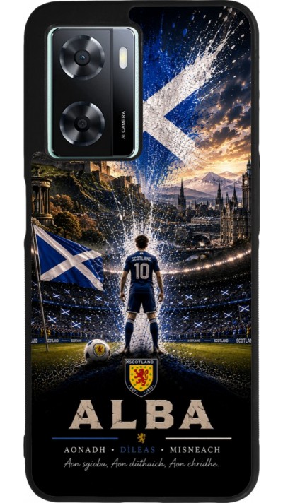 Coque OPPO A57 5G - Silicone rigide noir Football Écosse splash 2026