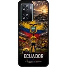 Coque OPPO A57 5G - Silicone rigide noir Football Équateur splash 2026