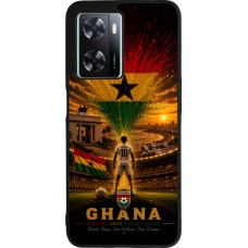 Coque OPPO A57 5G - Silicone rigide noir Football Ghana splash 2026