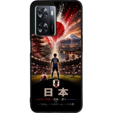 Coque OPPO A57 5G - Silicone rigide noir Football Japon splash 2026