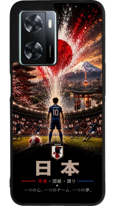Coque OPPO A57 5G - Silicone rigide noir Football Japon splash 2026