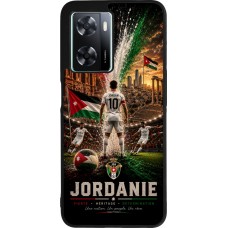 Coque OPPO A57 5G - Silicone rigide noir Football Jordanie splash 2026