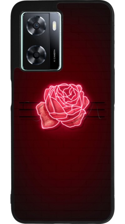 OPPO A57 5G Case Hülle - Silikon schwarz Spring 23 neon rose