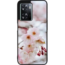 OPPO A57 5G Case Hülle - Silikon schwarz Cherry tree Spring 2026