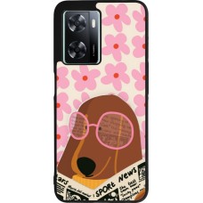 Coque OPPO A57 5G - Silicone rigide noir Dog with newspaper Spring 2026