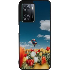 Coque OPPO A57 5G - Silicone rigide noir Hot air balloon Spring 2026