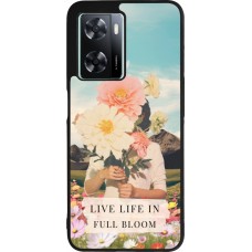 Coque OPPO A57 5G - Silicone rigide noir Live life in full moon Spring 2026
