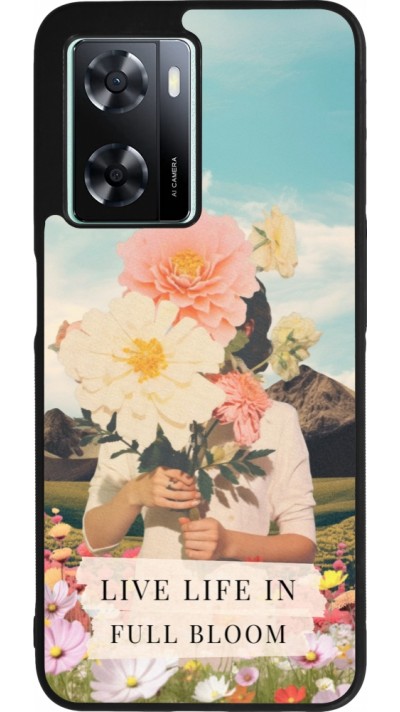 OPPO A57 5G Case Hülle - Silikon schwarz Live life in full moon Spring 2026