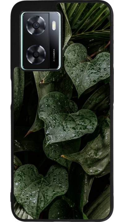 OPPO A57 5G Case Hülle - Silikon schwarz Spring 23 fresh plants