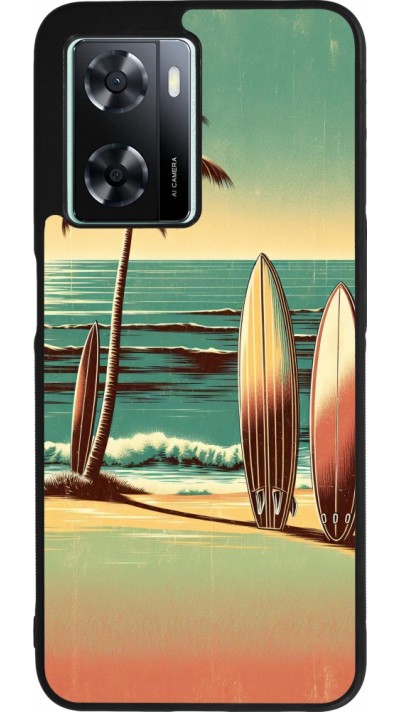 Coque OPPO A57 5G - Silicone rigide noir Surf Paradise