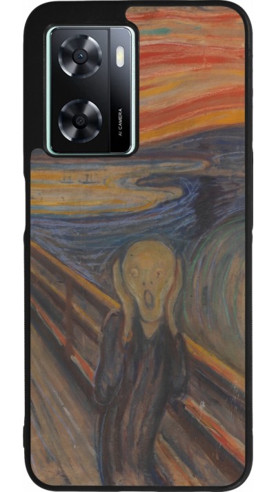 OPPO A57 5G Case Hülle - Silikon schwarz Kunstbild - Der Schrei - Edvard Munch