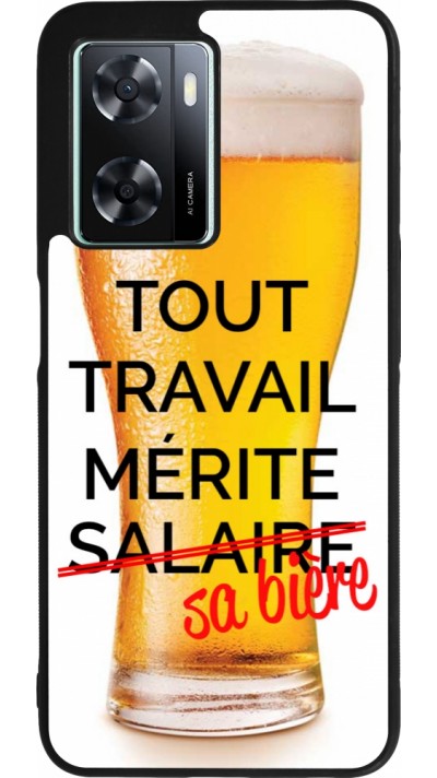 Coque OPPO A57 5G - Silicone rigide noir Tout travail mérite sa bière
