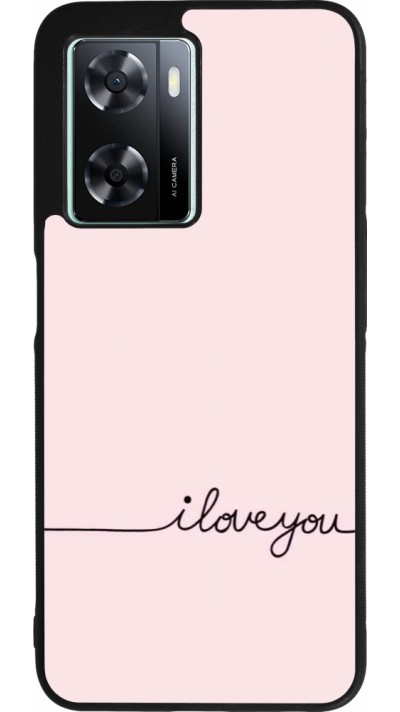 Coque OPPO A57 5G - Silicone rigide noir Valentine 2023 i love you writing