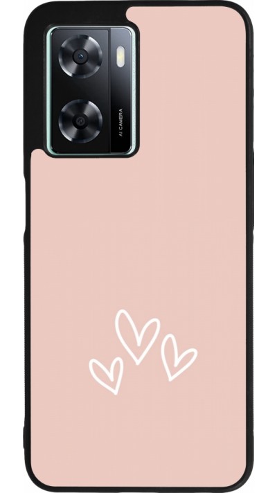 OPPO A57 5G Case Hülle - Silikon schwarz Valentine 2023 three minimalist hearts