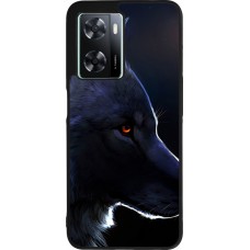 Coque OPPO A57 5G - Silicone rigide noir Wolf Shape