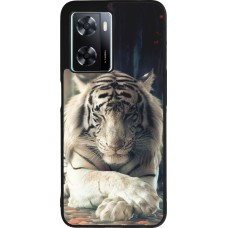 Coque OPPO A57 5G - Silicone rigide noir Zen Tiger