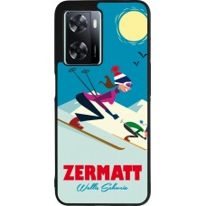 Coque OPPO A57 5G - Silicone rigide noir Zermatt Ski Downhill