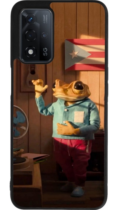 OPPO A93s 5G Case Hülle - Silikon schwarz Dancing frog DTMF