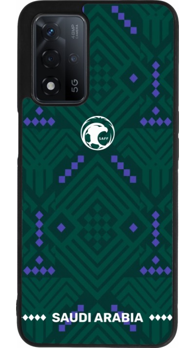 Coque OPPO A93s 5G - Silicone rigide noir Maillot de football Arabie saoudite 2026 personnalisable
