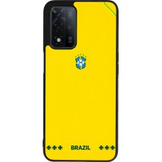 Coque OPPO A93s 5G - Silicone rigide noir Maillot de football Bresil 2026 personnalisable