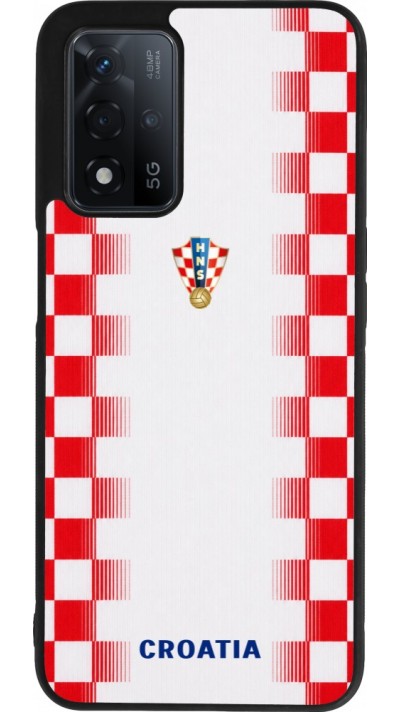 Coque OPPO A93s 5G - Silicone rigide noir Maillot de football Croatie 2026 personnalisable