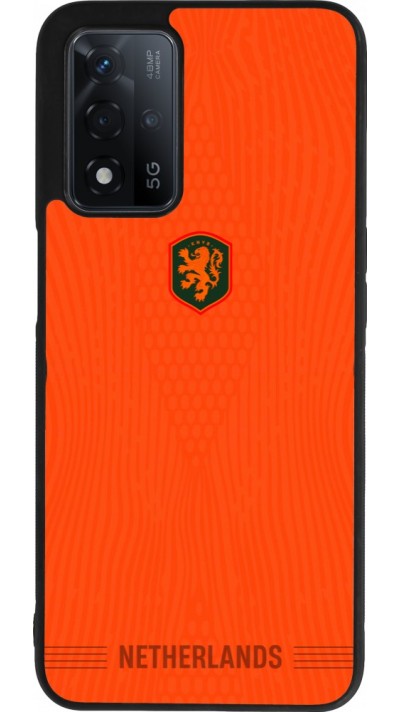 Coque OPPO A93s 5G - Silicone rigide noir Maillot de football Pays-Bas 2026 personnalisable