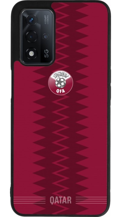 Coque OPPO A93s 5G - Silicone rigide noir Maillot de football Qatar 2026 personnalisable