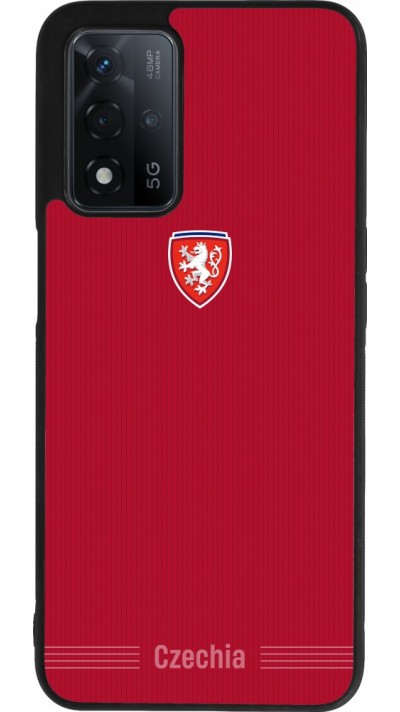 Coque OPPO A93s 5G - Silicone rigide noir Maillot de football Répuplique Tchèque 2026 personnalisable
