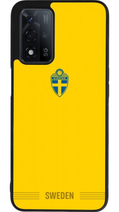 Coque OPPO A93s 5G - Silicone rigide noir Maillot de football Suède 2026 personnalisable
