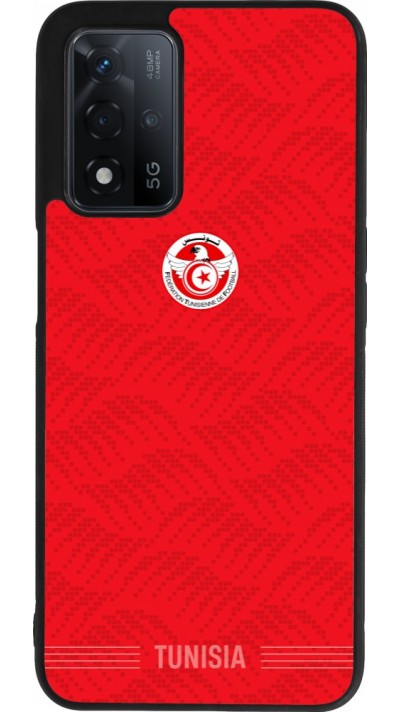 Coque OPPO A93s 5G - Silicone rigide noir Maillot de football Tunisie 2026 personnalisable