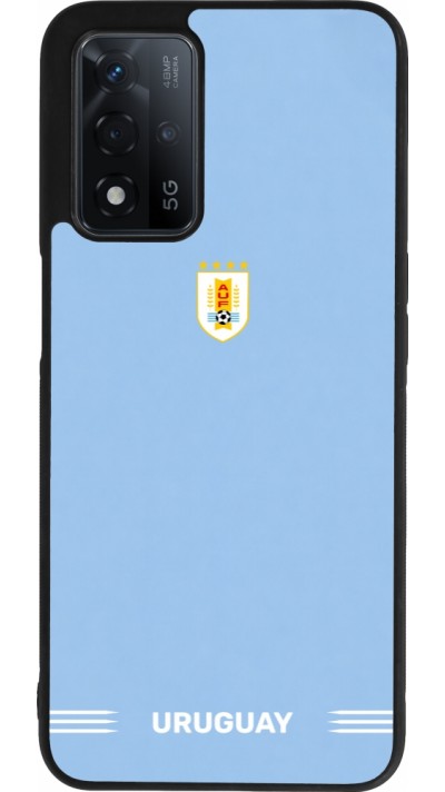 Coque OPPO A93s 5G - Silicone rigide noir Maillot de football Uruguay 2026 personnalisable
