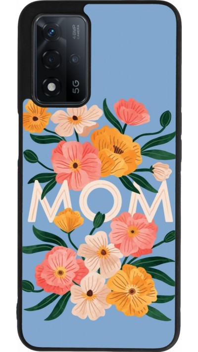 Coque OPPO A93s 5G - Silicone rigide noir Mom 2026 Flowers