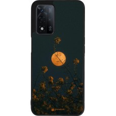 Coque OPPO A93s 5G - Silicone rigide noir Moon Flowers